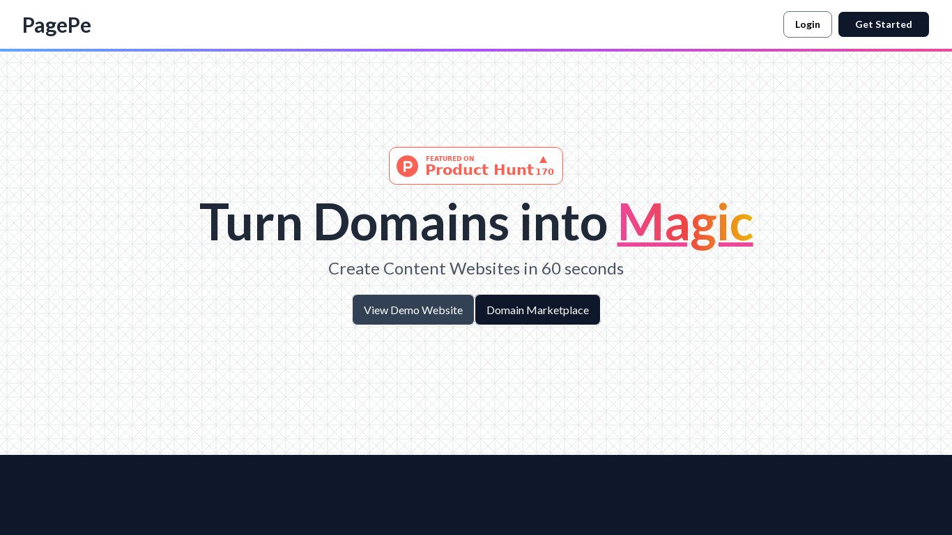 PagePe Landing page