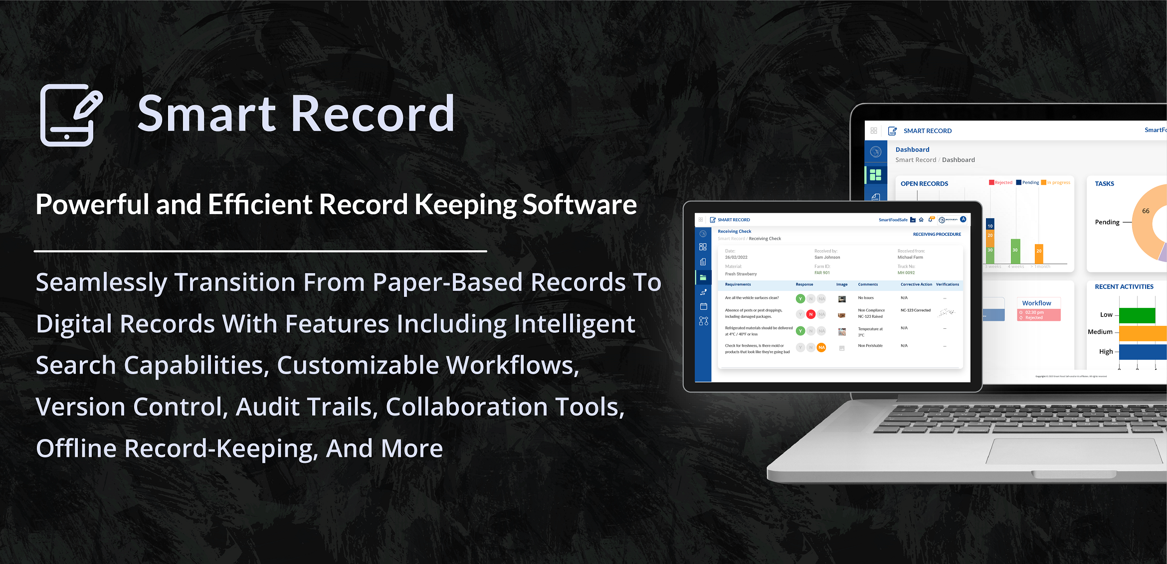 Smart Record Online Landing page