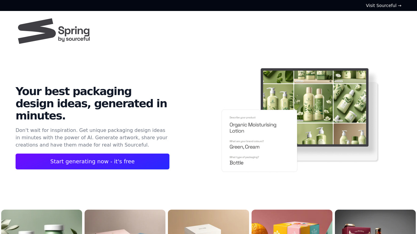 Spring by Sourceful Landing page