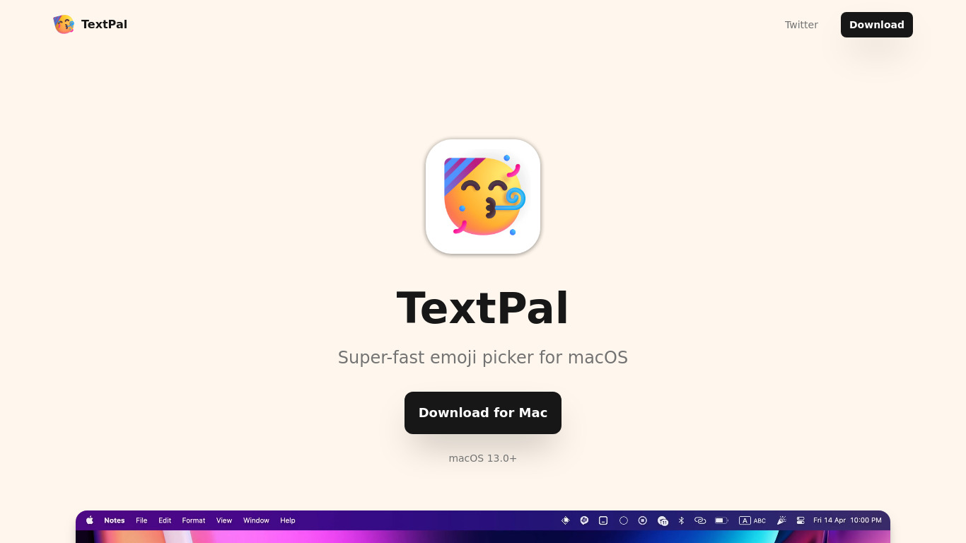 TextPal Landing page