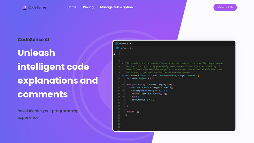 CodeSense AI Landing Page