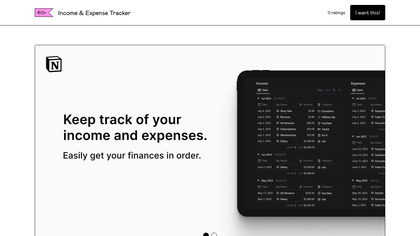 Notion Income & Expense Tracker image