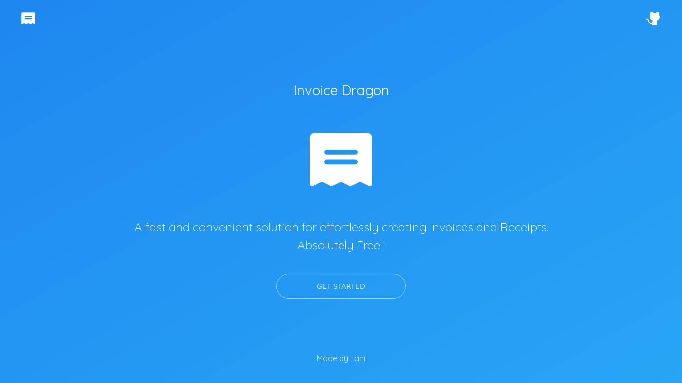 Invoice Dragon Landing page