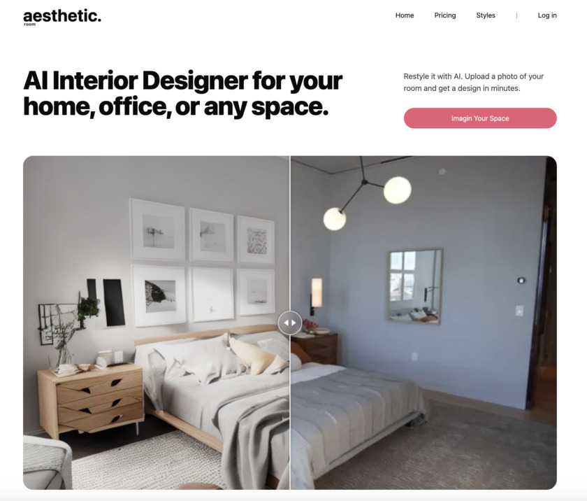 Aesthetic Room AI Landing Page