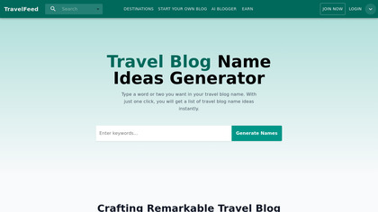 Travel Blog Name Ideas Generator image