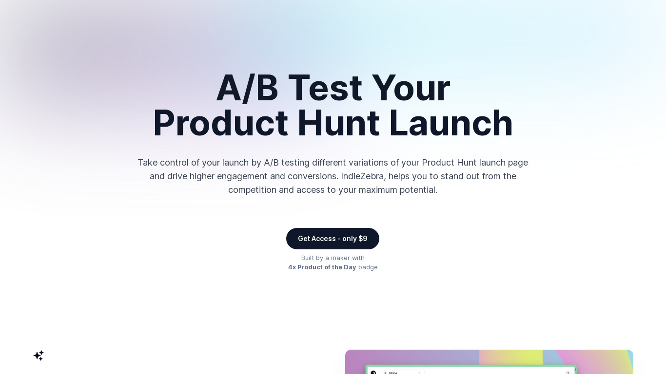 IndieZebra Landing page