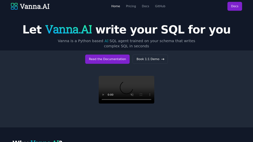 Vanna AI Landing Page