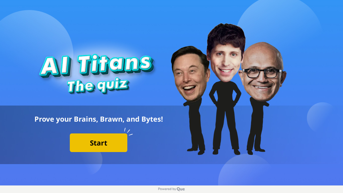 AI Titans - The Quiz Landing page