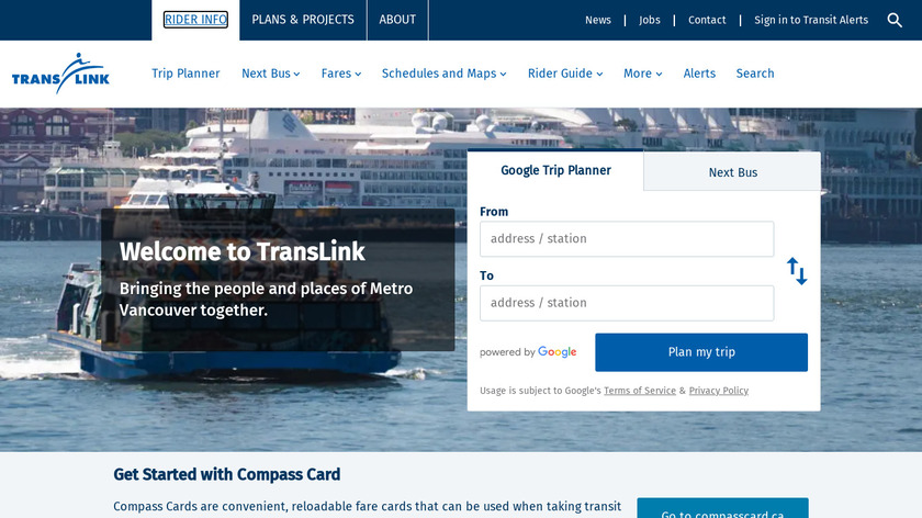 TransLink Canada Landing Page