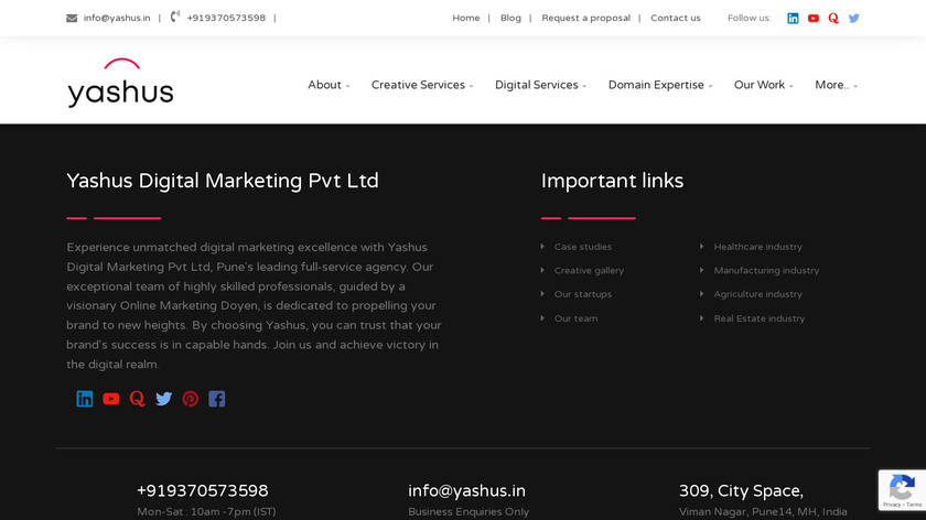 Yashus Marketing Landing Page