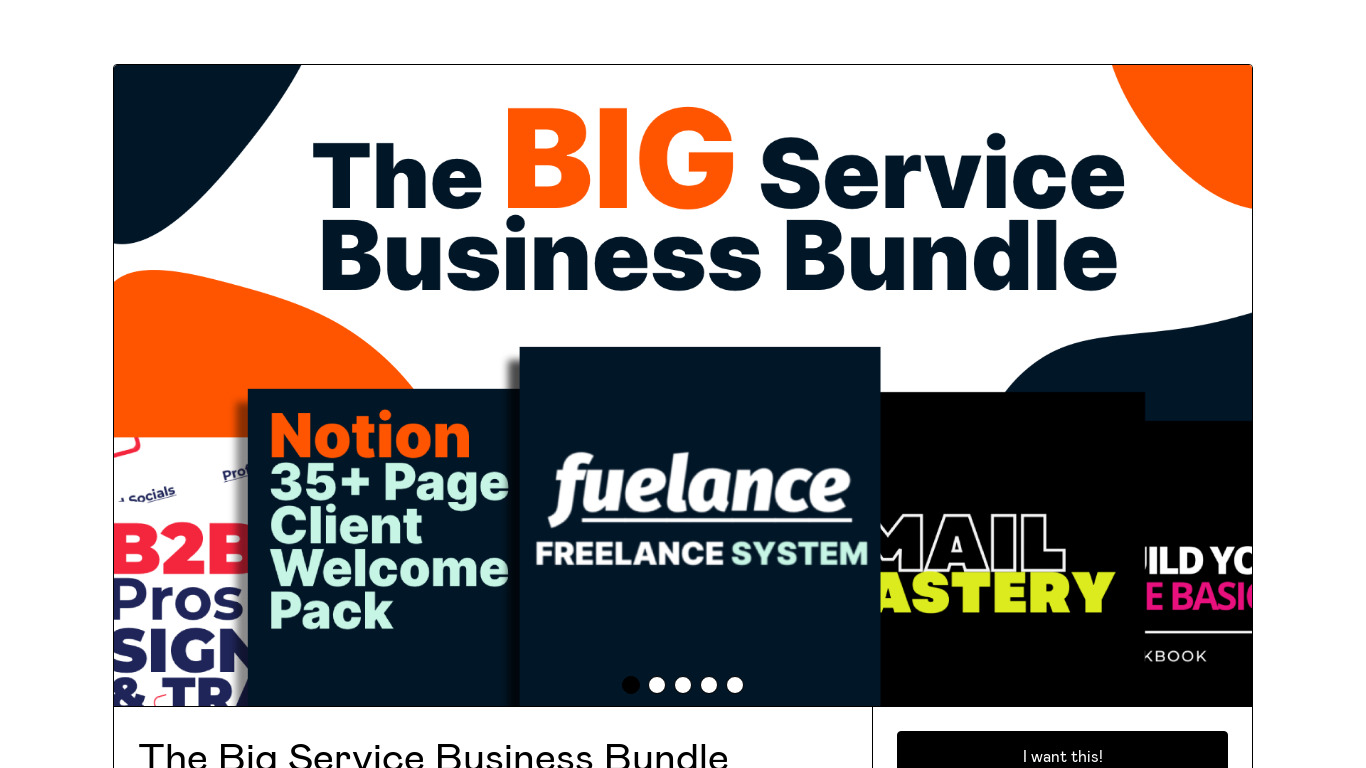 The Big Service Business Bundle Landing page