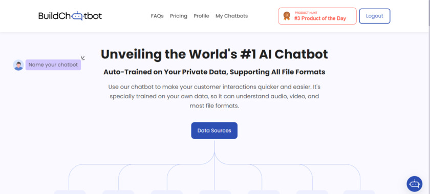 Build Chatbot  Landing Page