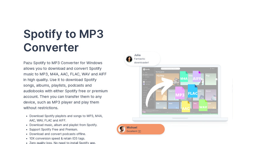 Pazu Spotify Music Converter Landing Page