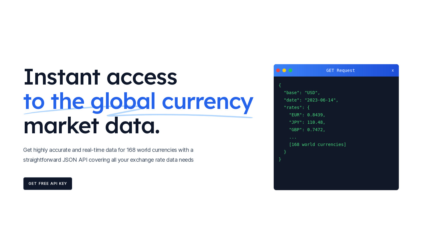 Currencytick Landing page