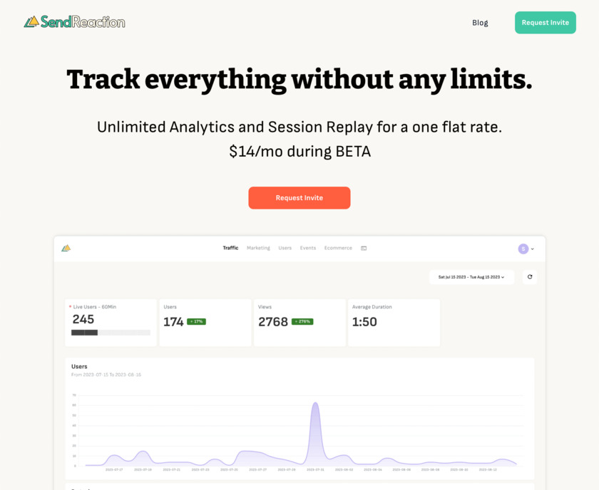 Send Reaction Landing Page