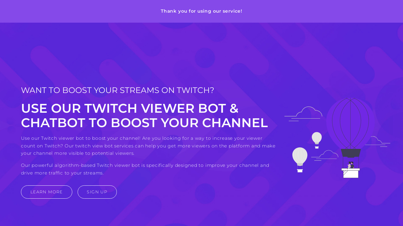 Viewerboss Landing page