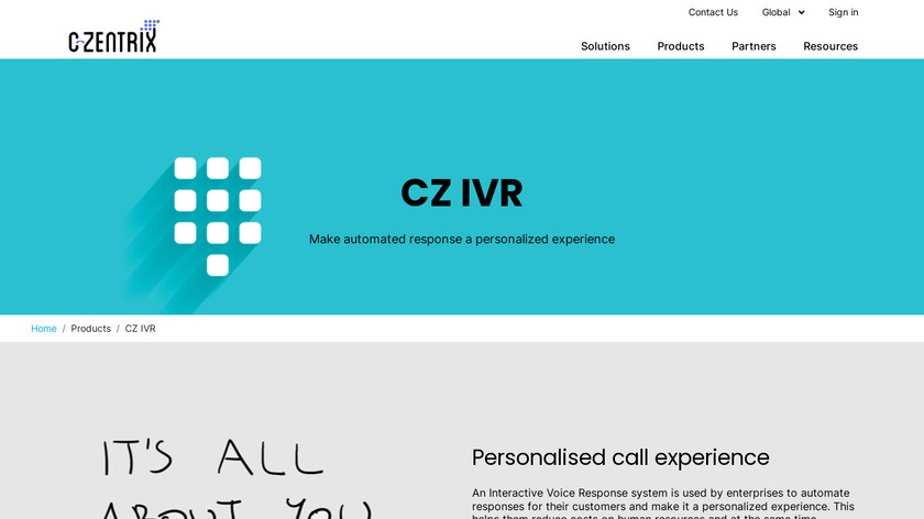 C-Zentrix CZ IVR Landing Page