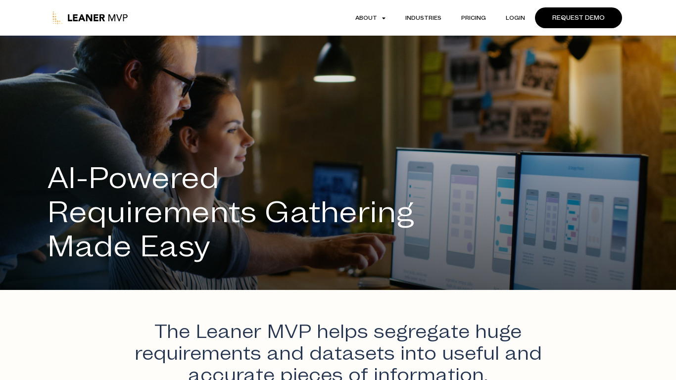 The Leaner MVP Landing page