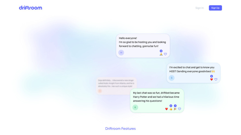Driftroom Landing Page