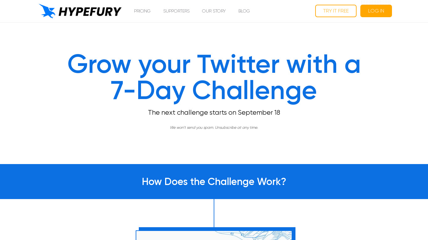 7 Day Twitter Growth Challenge Landing page