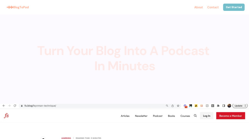 BlogToPod Landing Page