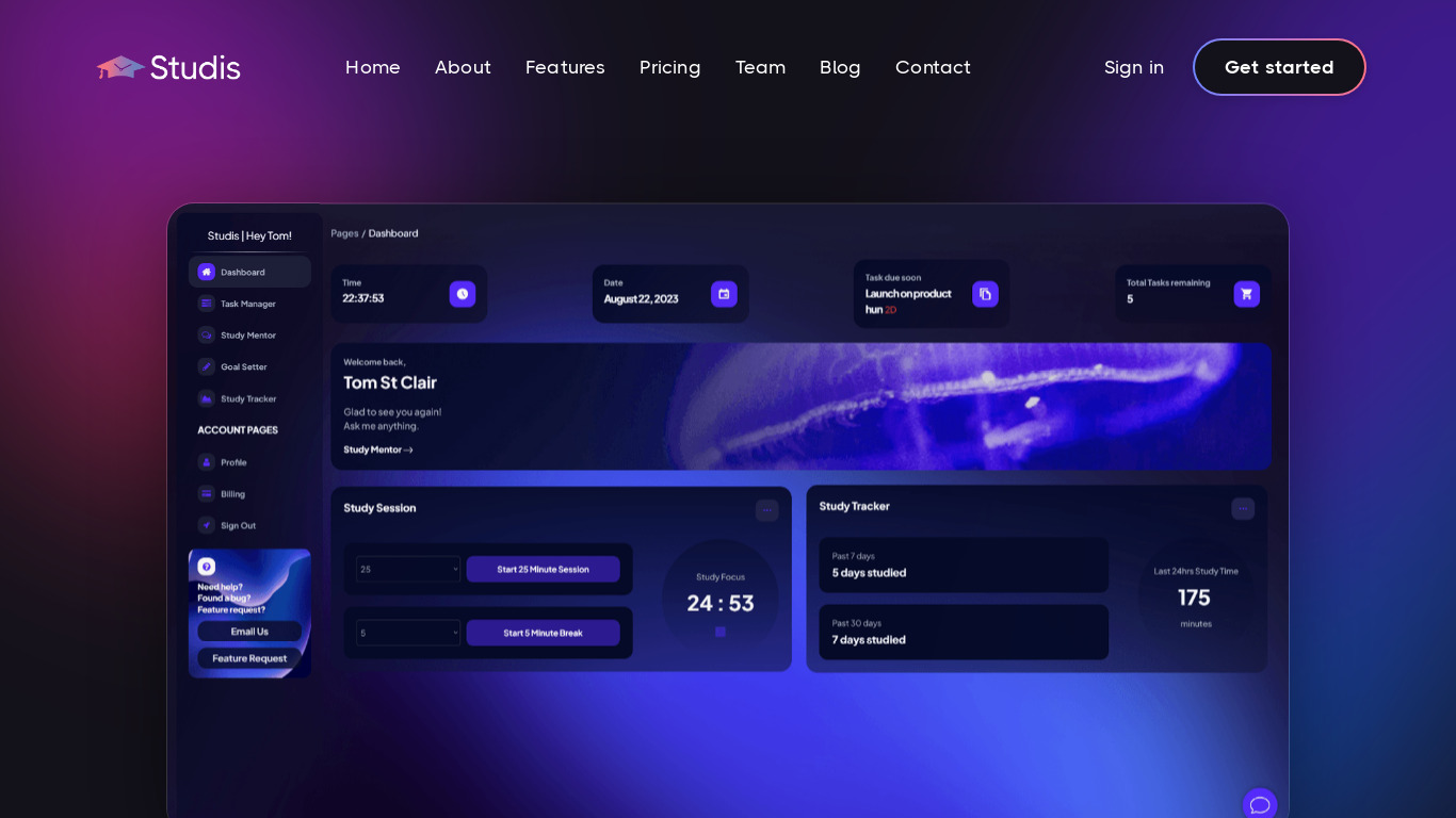 Studis Landing page
