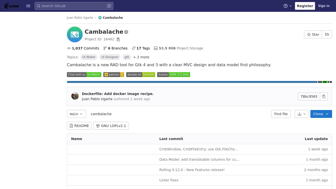 Cambalache Landing page