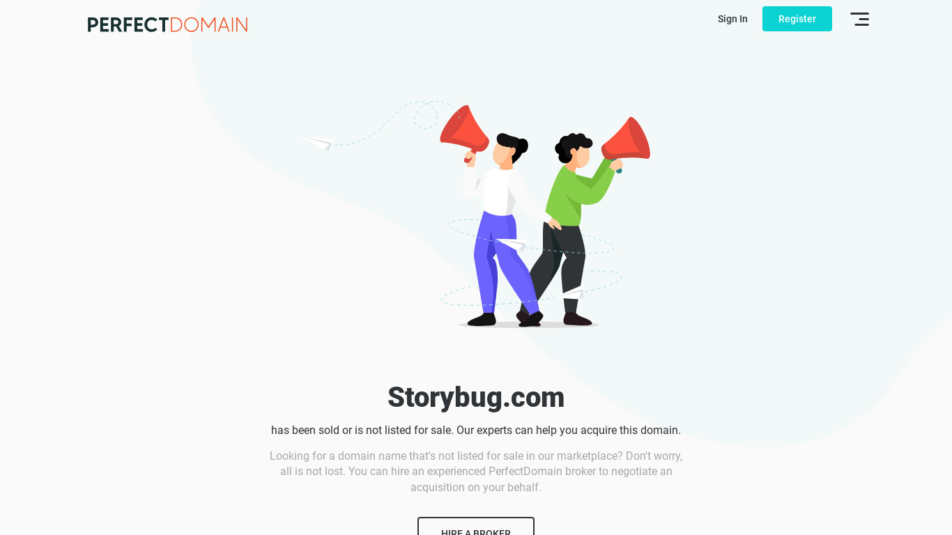 Story Bug Landing page