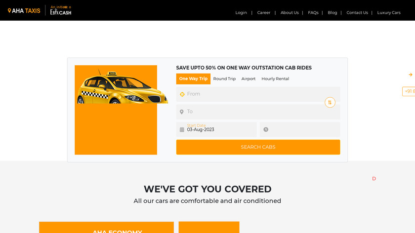 AHA Taxis Landing Page