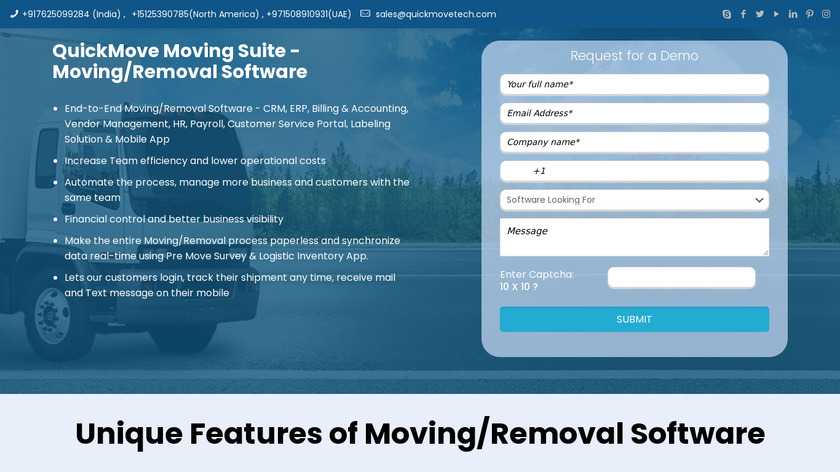 QuickMove Moving Suite Landing Page