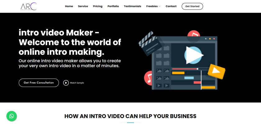 intro video maker Landing Page