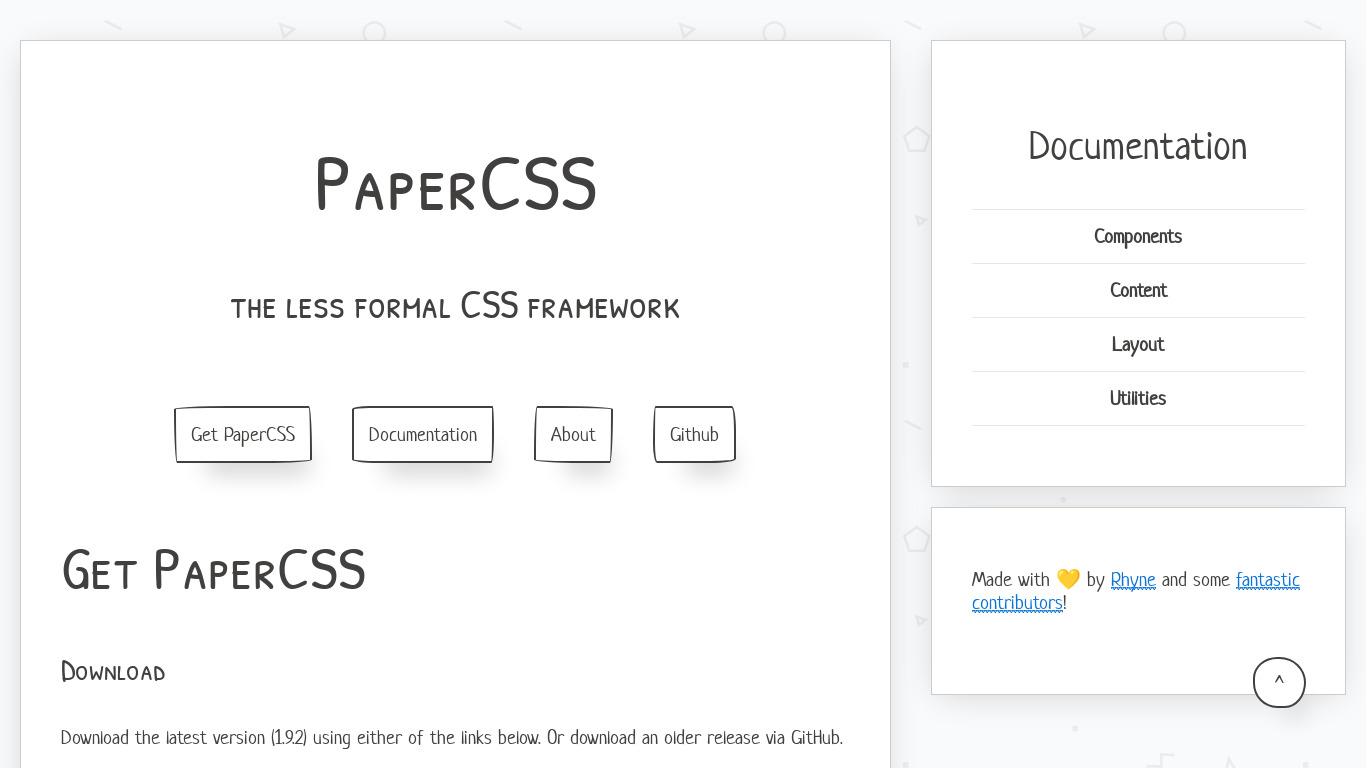 PaperCSS Landing page