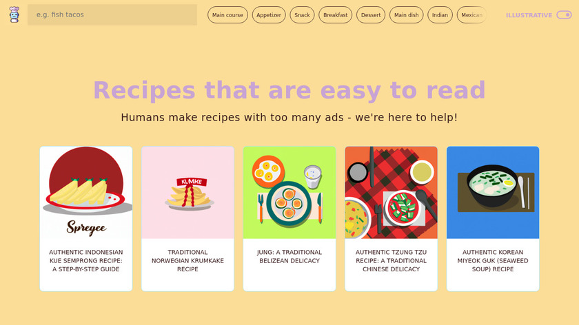 Robot Recipes Landing Page