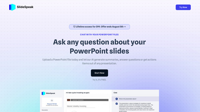 SlideSpeak Landing Page