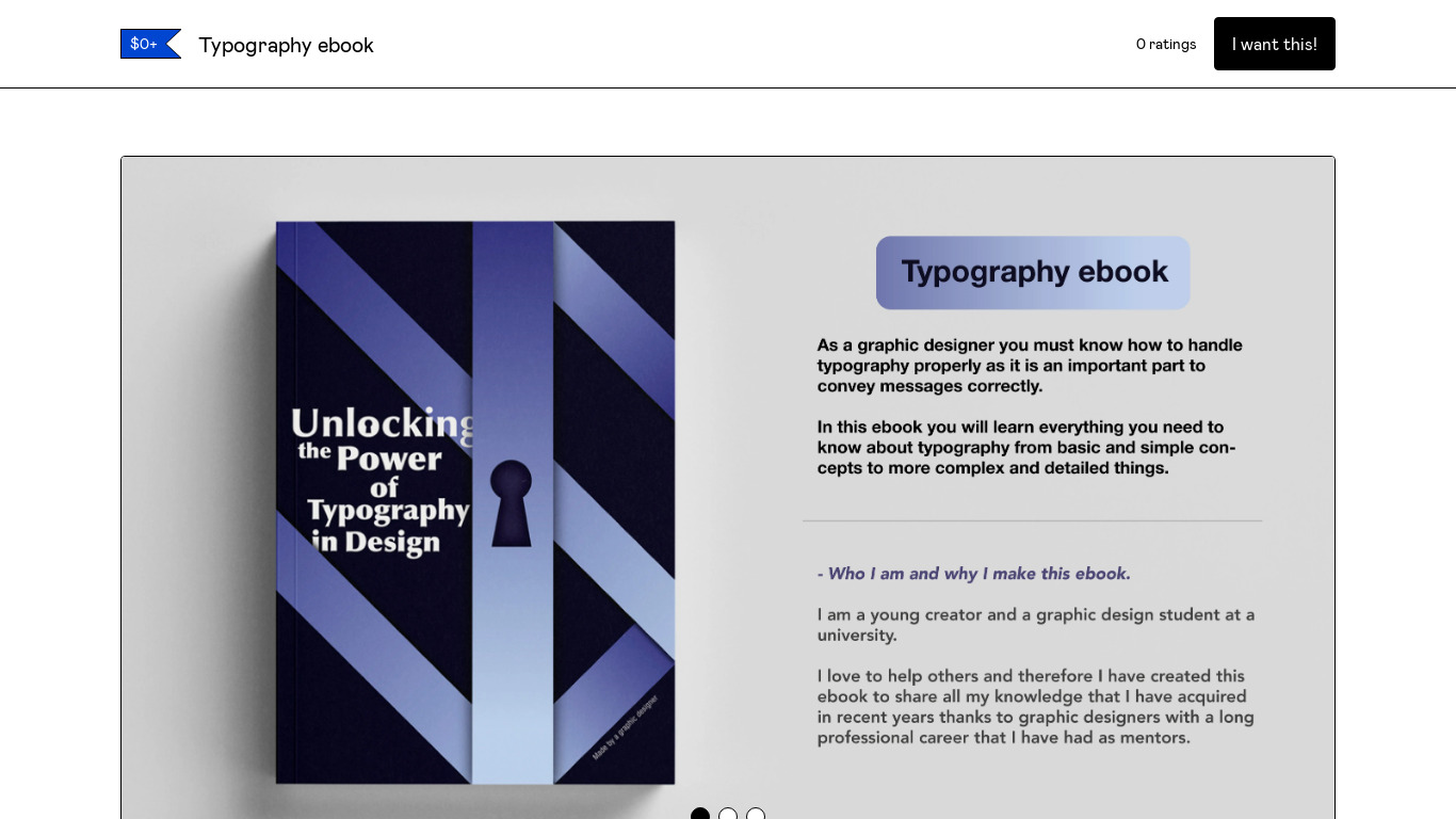 Typography ebook Landing page