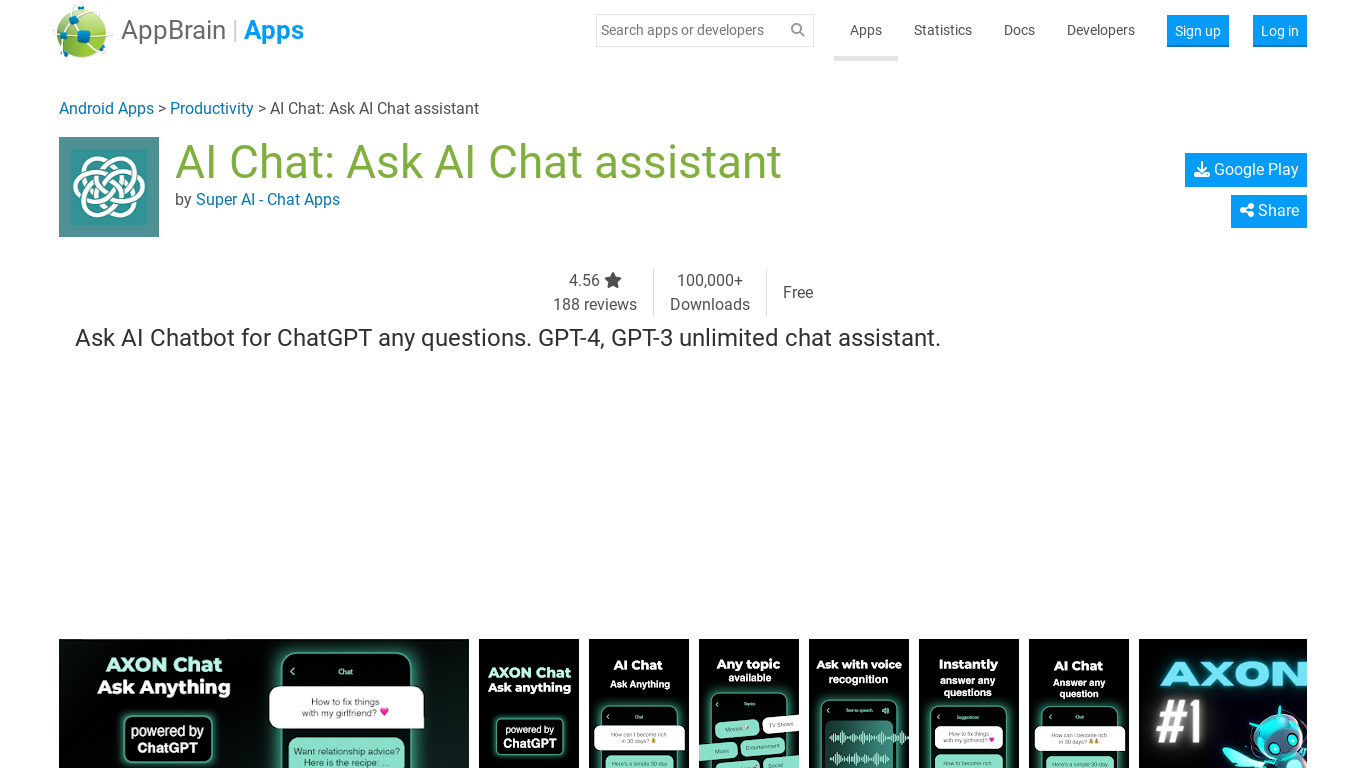 AI Chatbot - Axon for ChatGPT Landing page