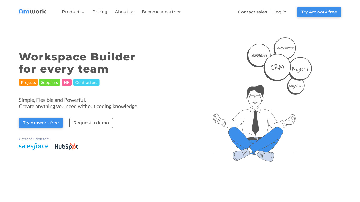 Amwork workspace builder for every team. Landing page