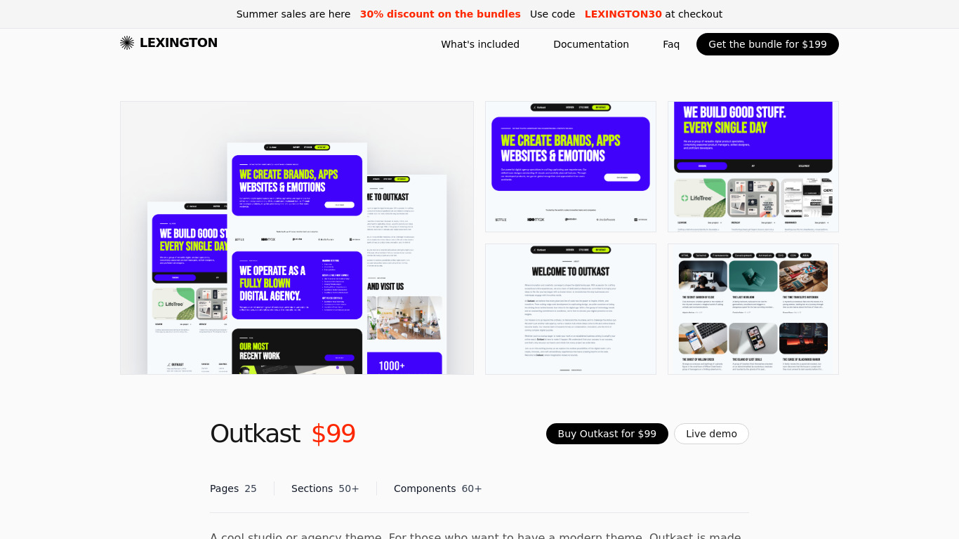 Outkast Landing page