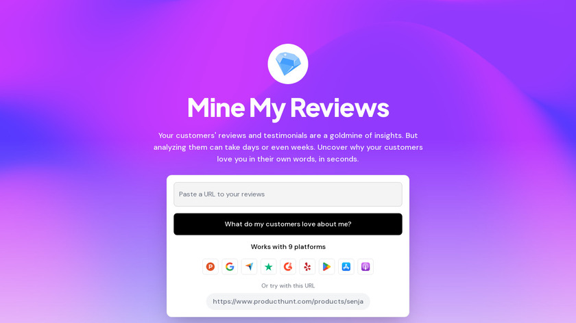 Mine My Reviews Landing Page