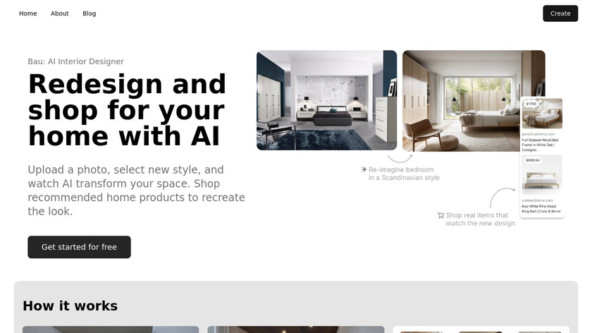 Bau: AI Interior Designer Landing Page