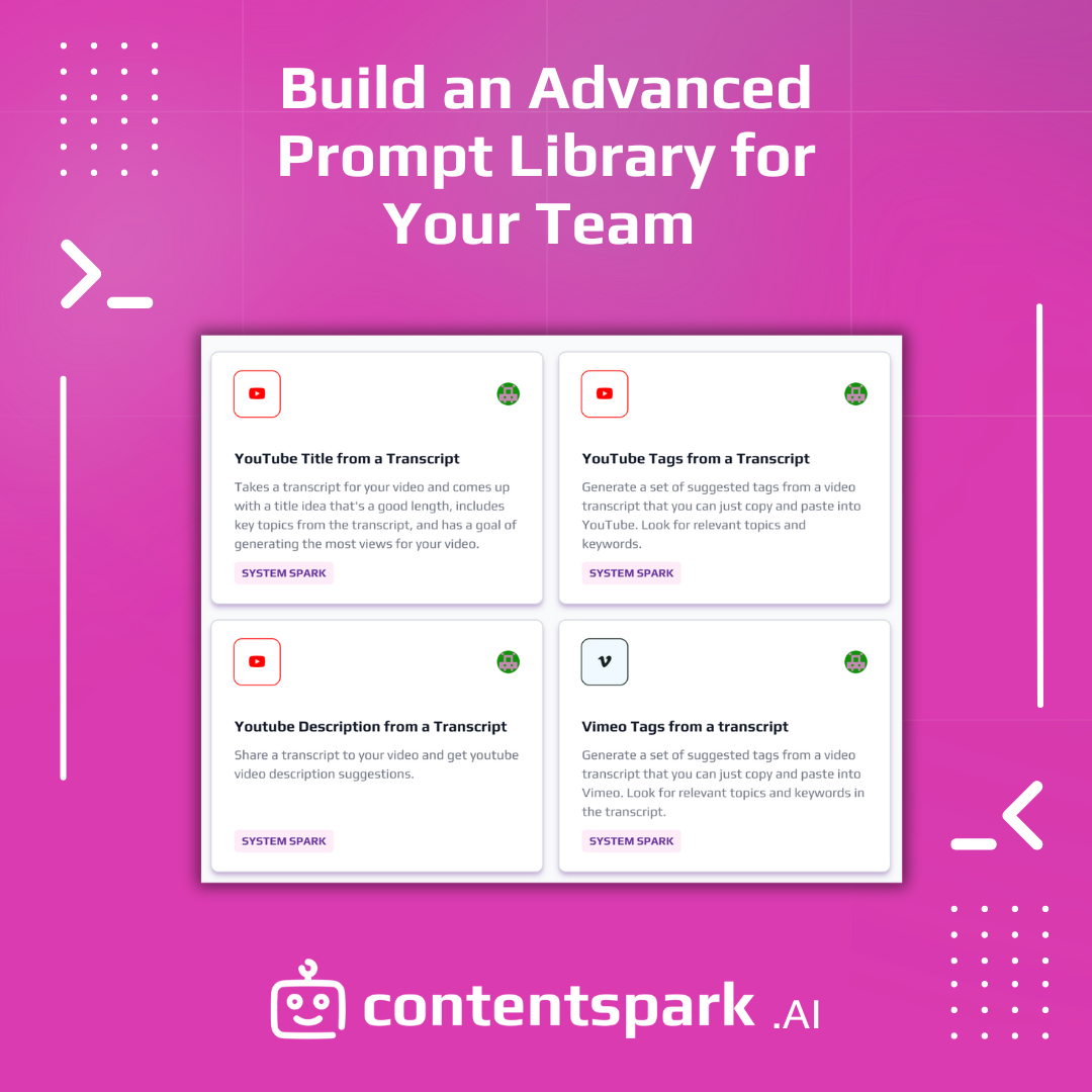 Content Spark AI Landing page