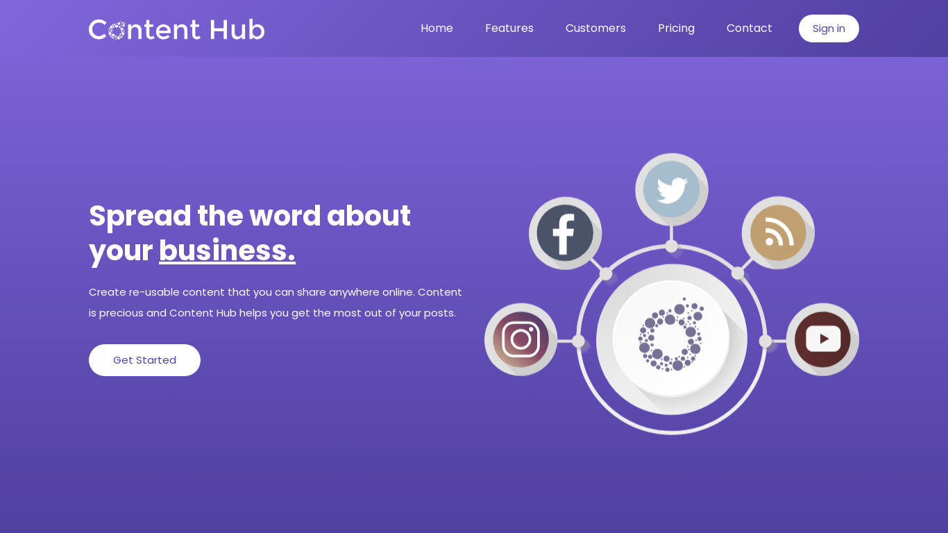 Content Hub Landing page