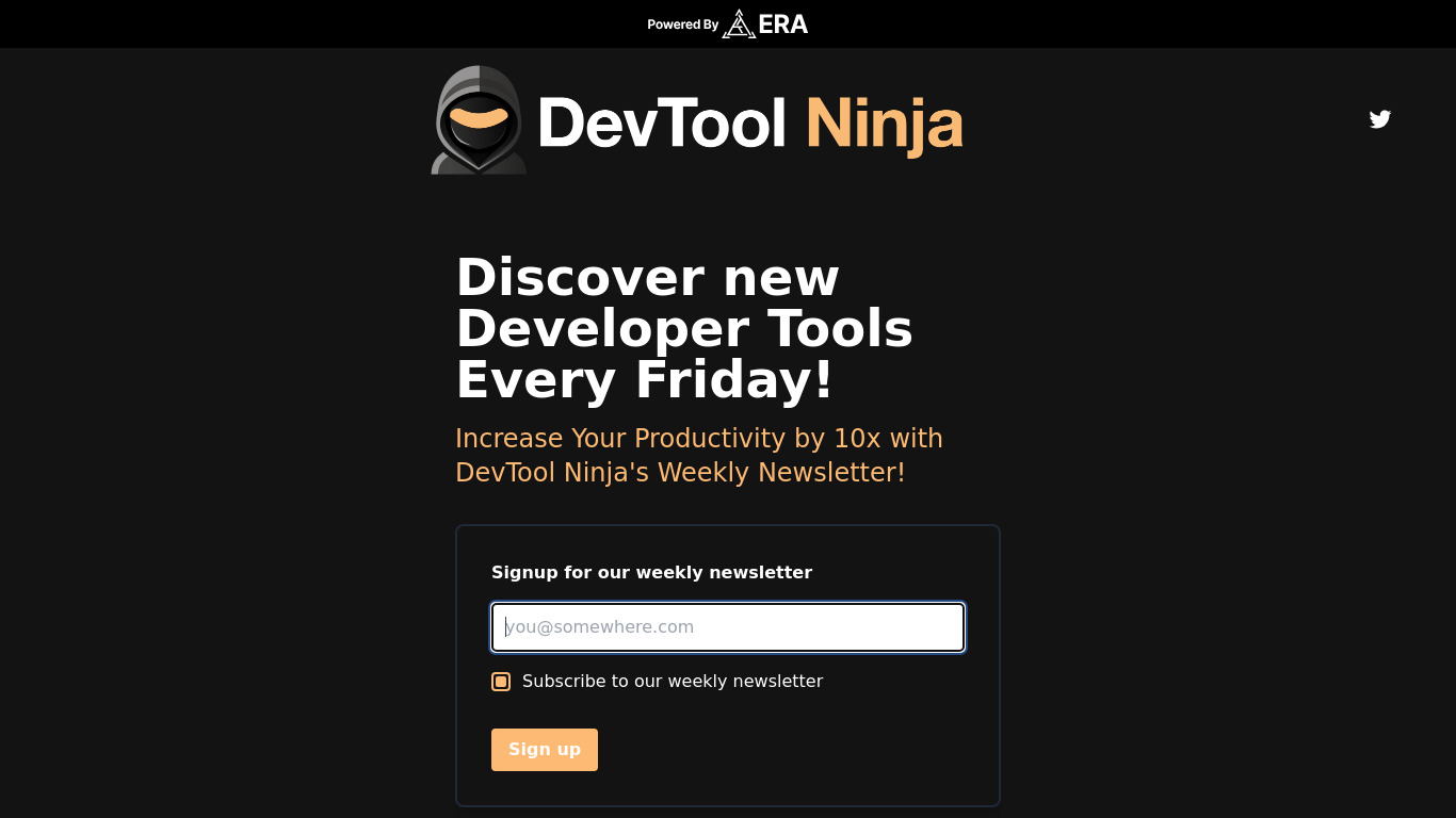 DevTool Ninja Landing page