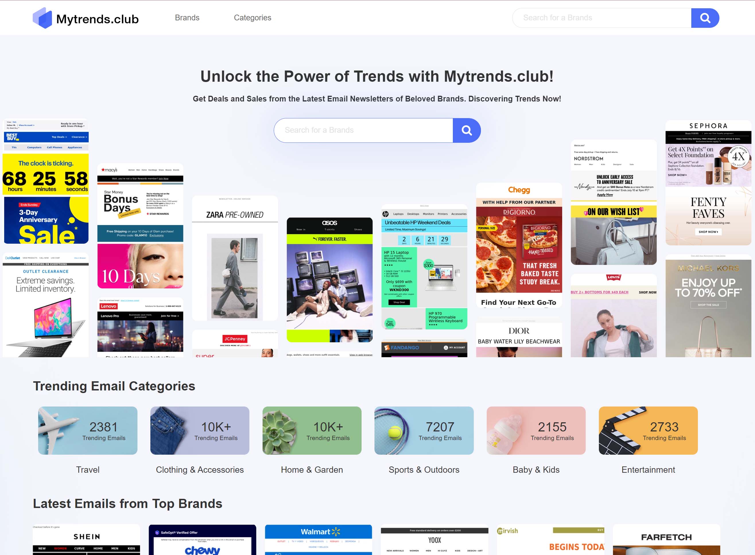 Mytrends.club Landing page