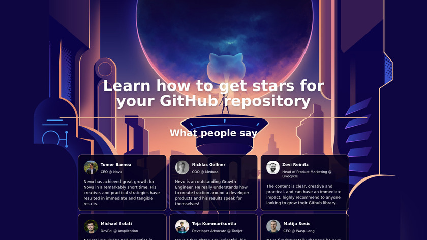 How to get GitHub stars Landing Page