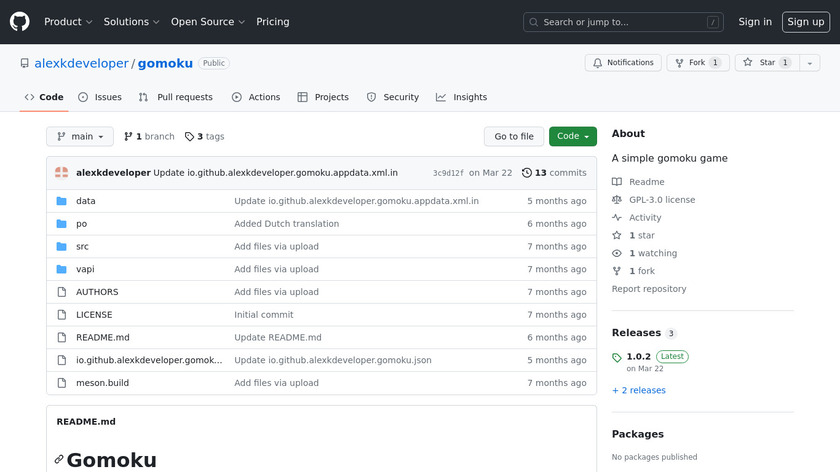 Gomoku Game Landing Page