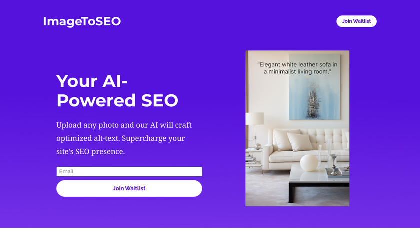 ImageToSEO AI Landing Page