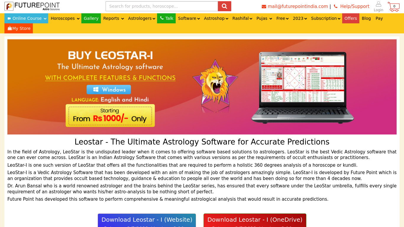 LeoStar by FuturePointIndia Landing page