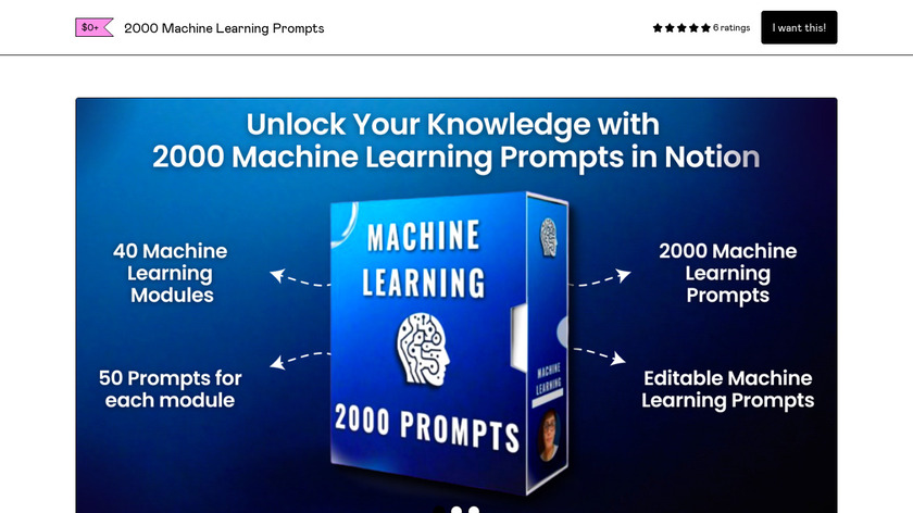 2000 Machine Learning Prompts Landing Page