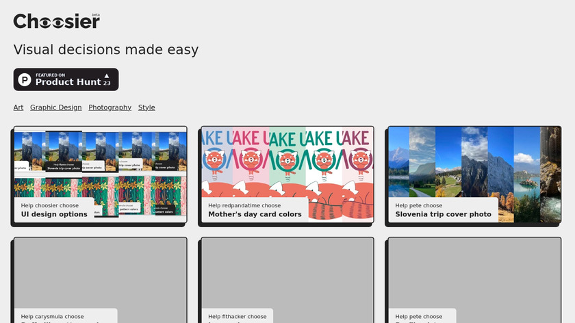 Choosier Landing Page